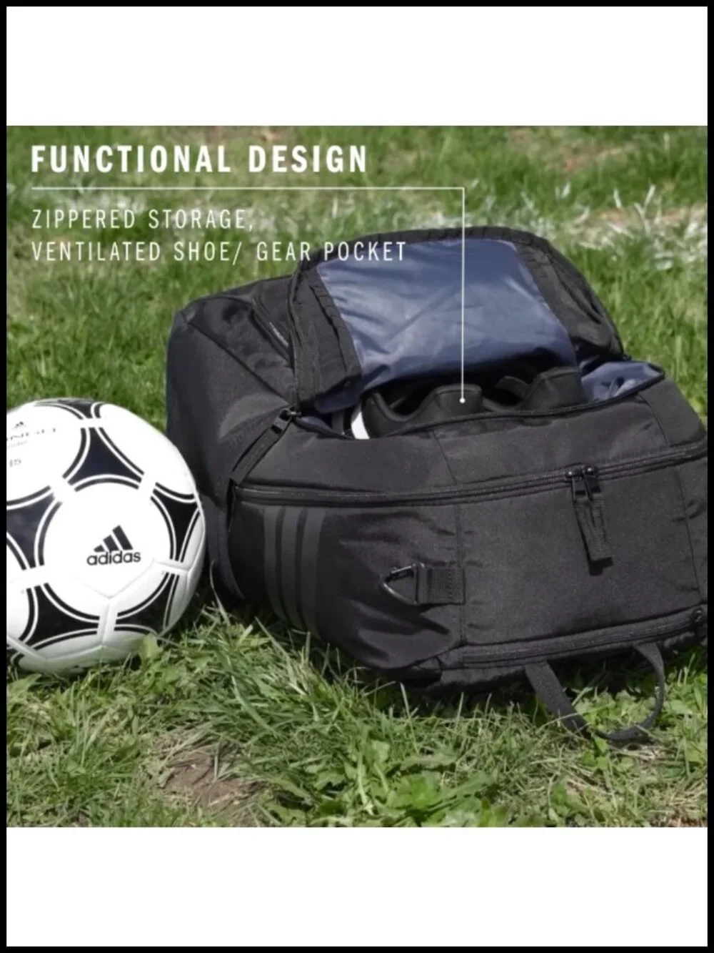 36L Soccer Backpack with Ball Pocket and Ventilated Gear Compartment